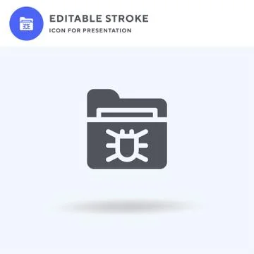 Folder icon vector, filled flat sign, solid pictogram isolated on white, logo Stock Illustration
