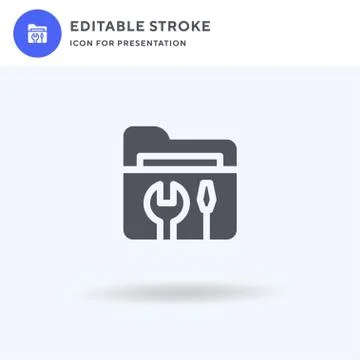 Folder icon vector, filled flat sign, solid pictogram isolated on white, logo Illustrazione stock