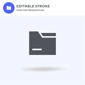 Folder icon vector, filled flat sign, solid pictogram isolated on white, logo Stockillustratie