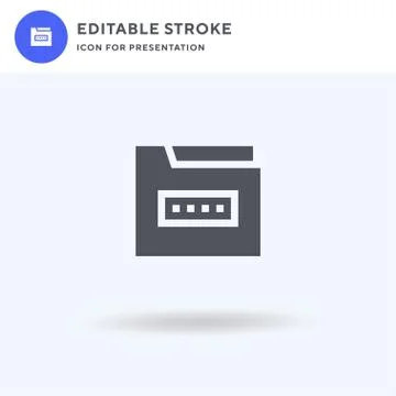 Folder icon vector, filled flat sign, solid pictogram isolated on white, logo Illustrazione stock