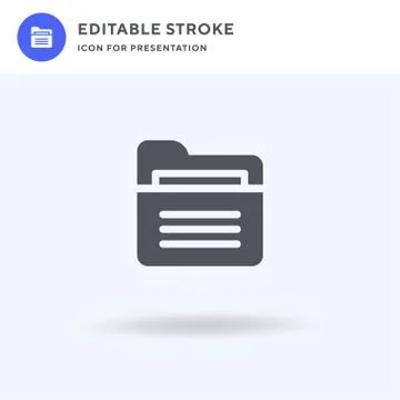 Folder icon vector, filled flat sign, solid pictogram isolated on white, logo Illustrazione stock