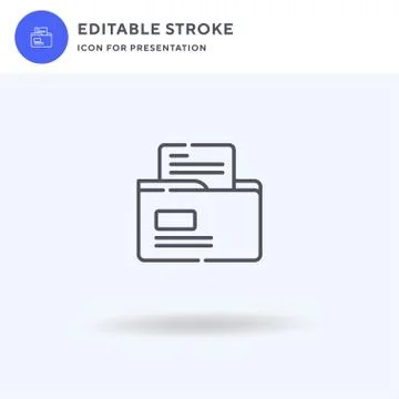 Folder icon vector, filled flat sign, solid pictogram isolated on white, logo Illustrazione stock