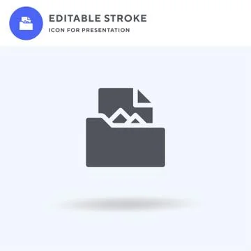 Folder icon vector, filled flat sign, solid pictogram isolated on white, logo Stock Illustration