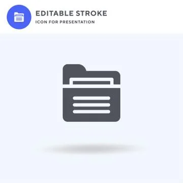 Folder icon vector, filled flat sign, solid pictogram isolated on white, logo 스톡 일러스트