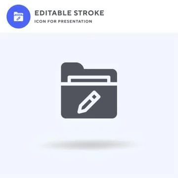 Folder icon vector, filled flat sign, solid pictogram isolated on white, logo Stock Illustration
