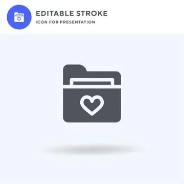 Folder icon vector, filled flat sign, solid pictogram isolated on white, logo Illustrazione stock