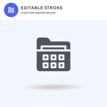 Folder icon vector, filled flat sign, solid pictogram isolated on white, logo Stock Illustration