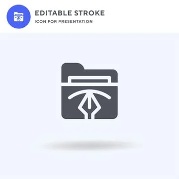 Folder icon vector, filled flat sign, solid pictogram isolated on white, logo 스톡 일러스트