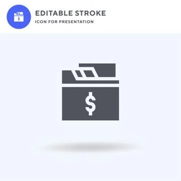 Folder icon vector, filled flat sign, solid pictogram isolated on white, logo Illustrazione stock