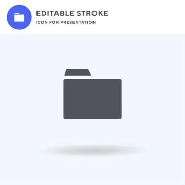 Folder icon vector, filled flat sign, solid pictogram isolated on white, logo Illustrazione stock