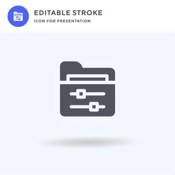 Folder icon vector, filled flat sign, solid pictogram isolated on white, logo Stockillustratie