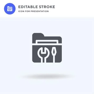 Folder icon vector, filled flat sign, solid pictogram isolated on white, logo Illustrazione stock