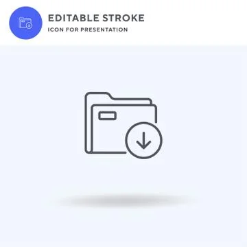 Folder icon vector, filled flat sign, solid pictogram isolated on white, logo Illustrazione stock