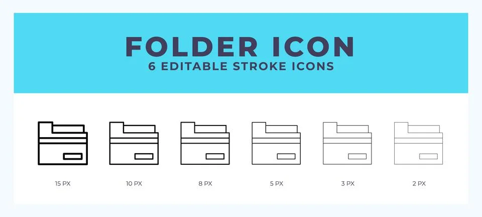Folder icon vector illustration. With editable stroke for web. App and more. イラスト素材