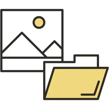 Folder icon with vector image isolated on white Stock Illustration