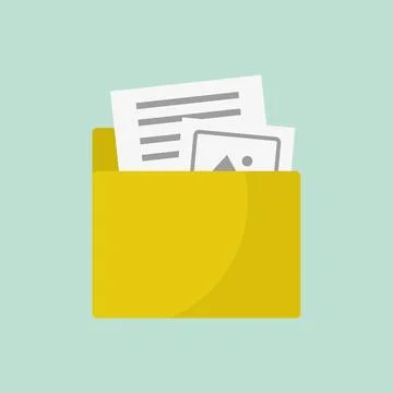 Folder icon vector isolated on light green Stock Illustration