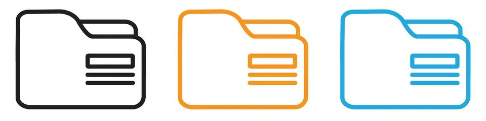 Folder icon vector logo set collection for web app ui Illustrazione stock