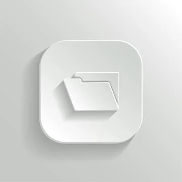 Folder icon - vector white app button Stock Illustration