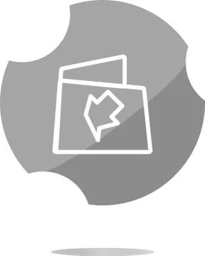 Folder icon web button with arrow isolated on white Stock Illustration