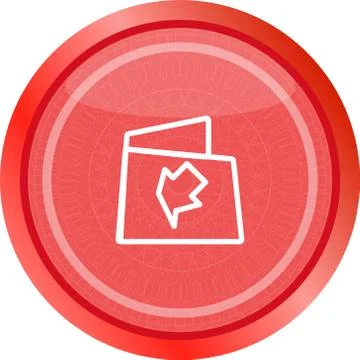 Folder icon web button with arrow isolated on white Stock Illustration