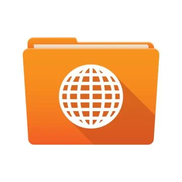 Folder icon with a world globe Stock Illustration