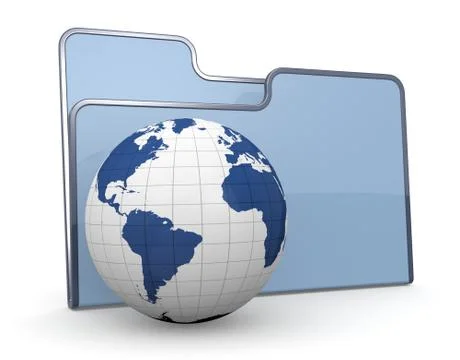 Folder icon world Stock Illustration