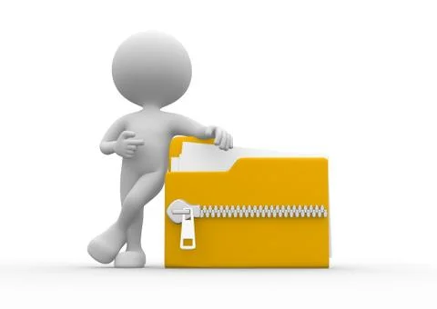 Folder icon with zip Stock Illustration