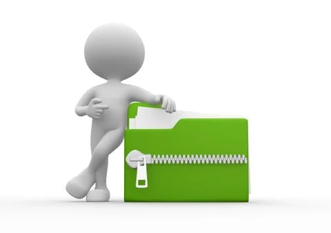 Folder icon with zip Stock Illustration
