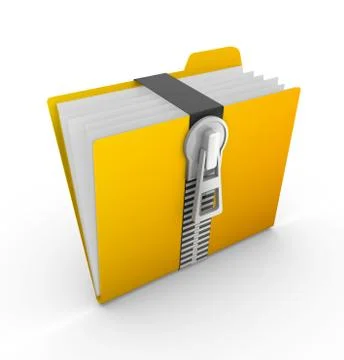 Folder icon with zip Illustrazione stock