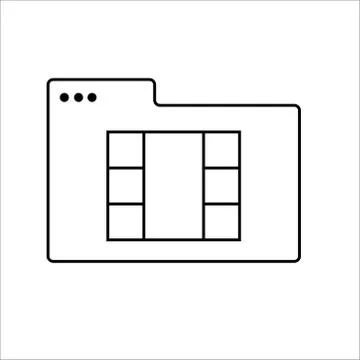 Folder icons with different files on white background. Vector illustration Stock Illustration