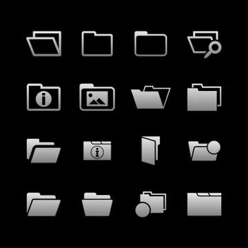 Folder icons Illustrazione stock