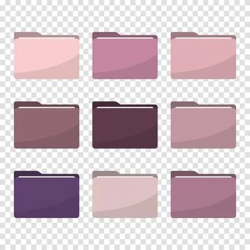 Folder icons set. All type of document, file formats vector illustration symb Stock Illustration