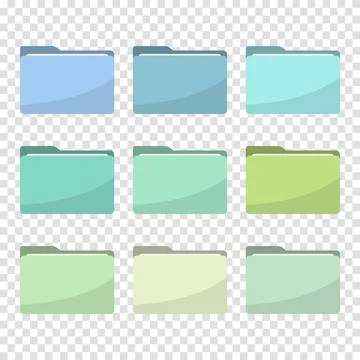 Folder icons set. All type of document, file formats vector illustration sy.. 스톡 일러스트