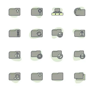 Folder icons set Stock Illustration