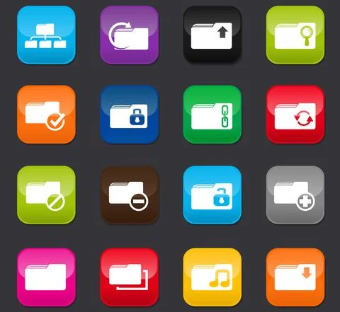 Folder icons set Stock Illustration