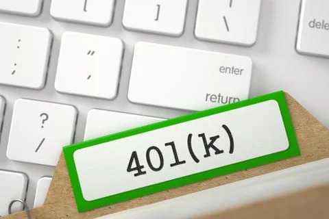 Folder Index with 401k. 3D Illustration Stock Illustration