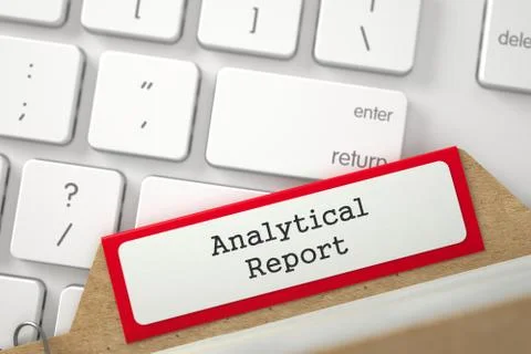 Folder Index with Analytical Report. 3D Stock Illustration
