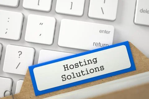 Folder Index with Inscription Hosting Solutions. 3D Stock Illustration