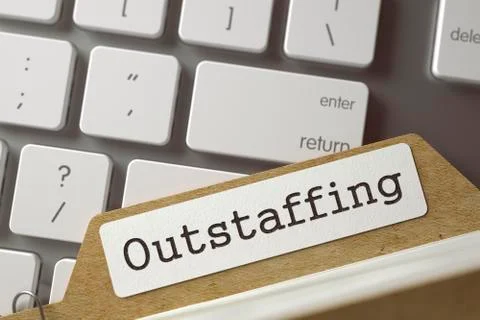 Folder Index Outstaffing. 3D Illustration Stock Illustration