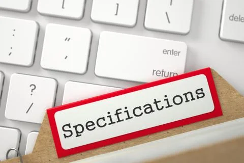 Folder Index with Specifications. 3D Stock Illustration