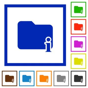 Folder information framed flat icons イラスト素材