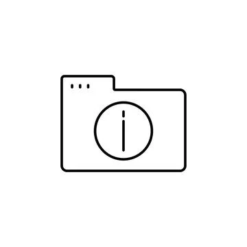 Folder information icon. Simple line, outline vector of icons for ui and ux Illustrazione stock