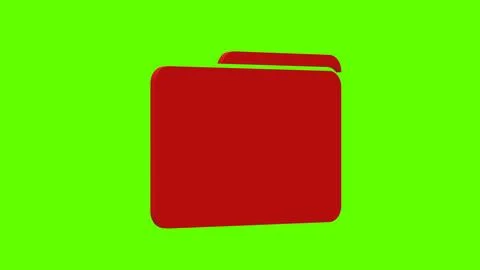 Folder information red set icon 3d illustration rotation Stock Illustration