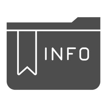 Folder with information solid icon. Info folder vector illustration isolated on 스톡 일러스트