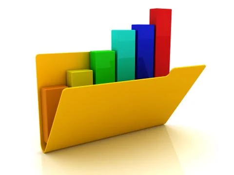 Folder inside the graph Stock Illustration