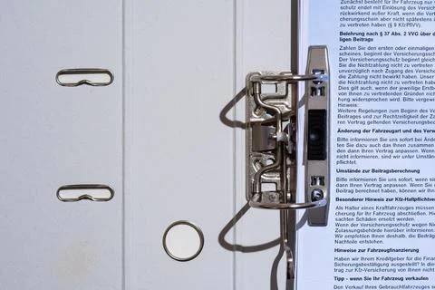 Folder with insurance document top view Stock Photos