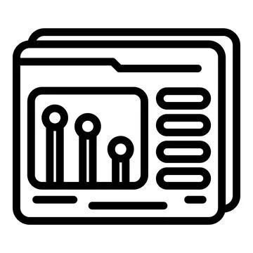 Folder interaction icon, outline style 스톡 일러스트