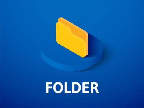 Folder isometric icon, isolated on color background Stock-Illustration