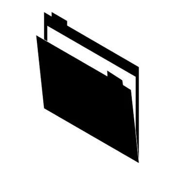 Folder isometric symbol in black and white 库存插图
