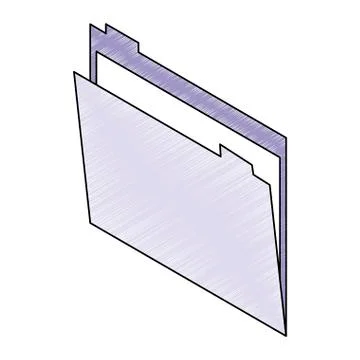 Folder isometric symbol scribble Stock Illustration
